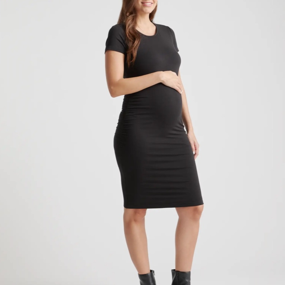 Quince Tencel Jersey Maternity Ruched Dress